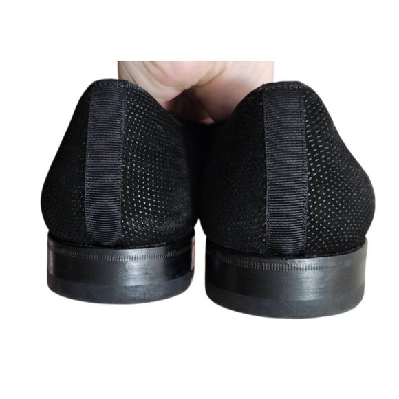 Mezlan Crespi Venetian Loafers Men’s 10M Black Glass Suede Slip-On Dress Shoes